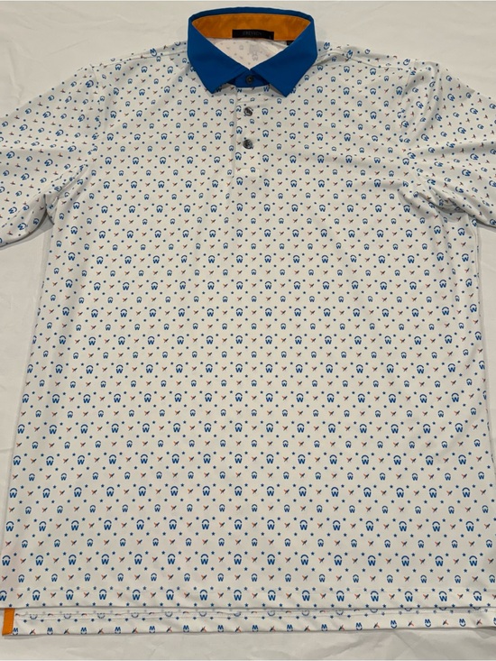 Greyson Other - Greyson Golf AOP Workday Mens M All Over Print White Polo Stretch Performance